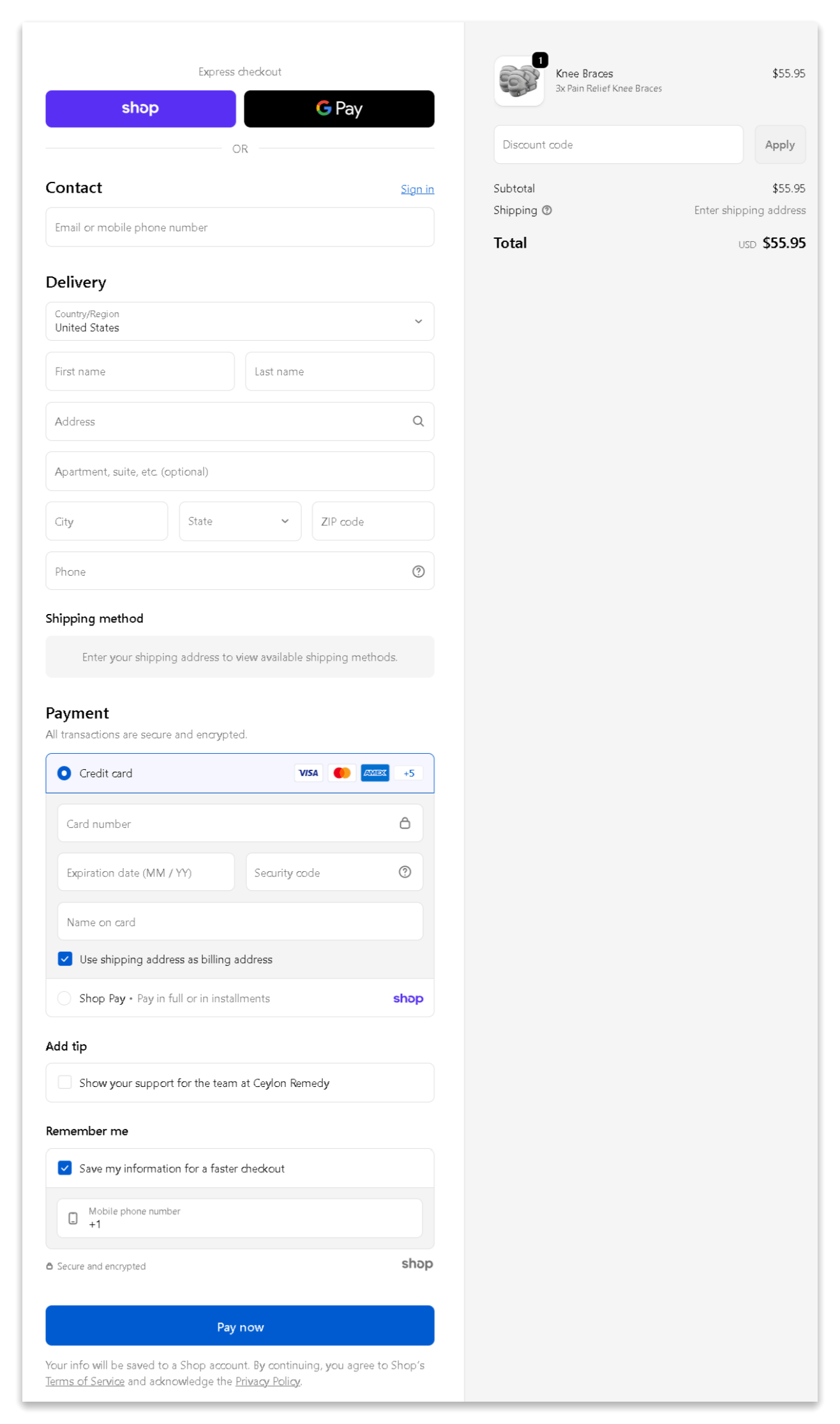 Wellnee Sleeve checkout page
